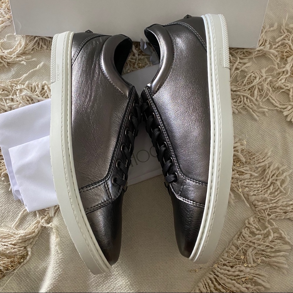 Jimmy Choo Men's Black Leather Sneakers - Picture 3 of 8